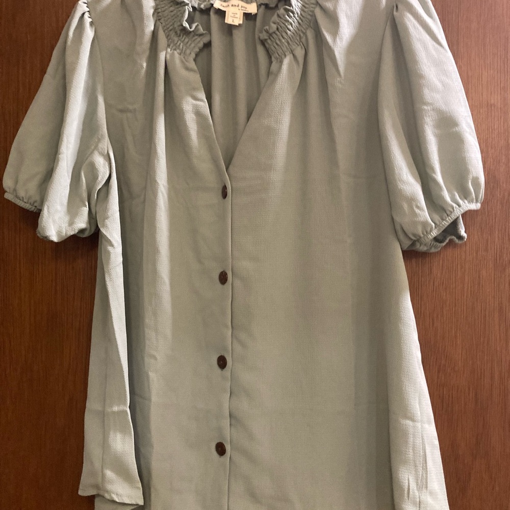 Womens new  faith and joy short sleeve top sz l